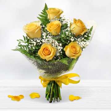 Bouquet of 6 Roses. Flowers at home Free home delivery