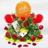 Original Gift Birthday Free Shipping Center of Flowers and Balloons